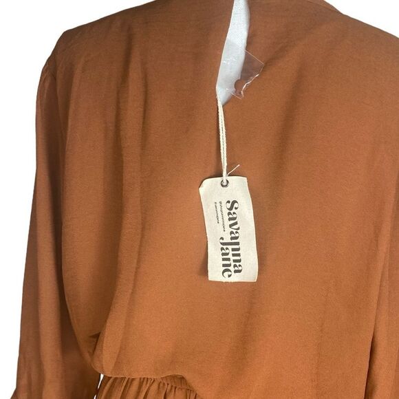 Savanna Jane Wm’s Sz 1X Brown Embroidered Floral Boho Lined Pleated Mini Skirt - Picture 5 of 7